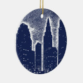 Big City Night Lights stadsgezicht skyline Keramisch Ornament (Rechts)