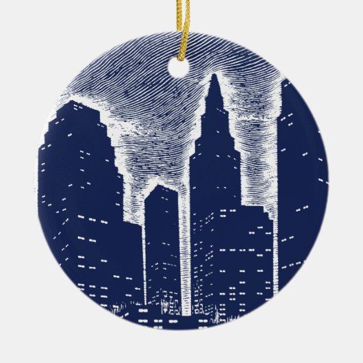 Big City Night Lights stadsgezicht skyline Keramisch Ornament (Voorkant)