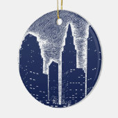 Big City Night Lights stadsgezicht skyline Keramisch Ornament (Links)