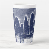 Big City Night Lights stadsgezicht skyline Latte Mok (Voorkant)