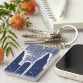 Big City Night Lights stadsgezicht skyline Sleutelhanger (Voorkant Rechts)