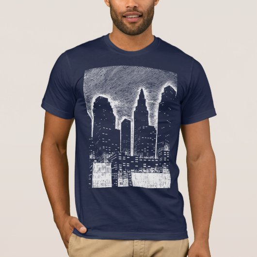 Big City Night Lights stadsgezicht skyline T-shirt (Voorkant)