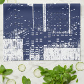 Big City Night Lights stadsgezicht skyline Theedoek (Gevouwen)