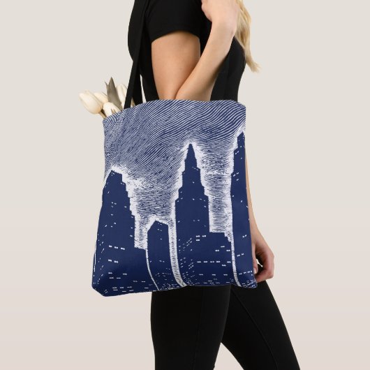 Big City Night Lights stadsgezicht skyline Tote Bag (Dichtbij)
