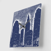 Big City Night Lights stadsgezicht skyline Vierkante Klok (Hoek)