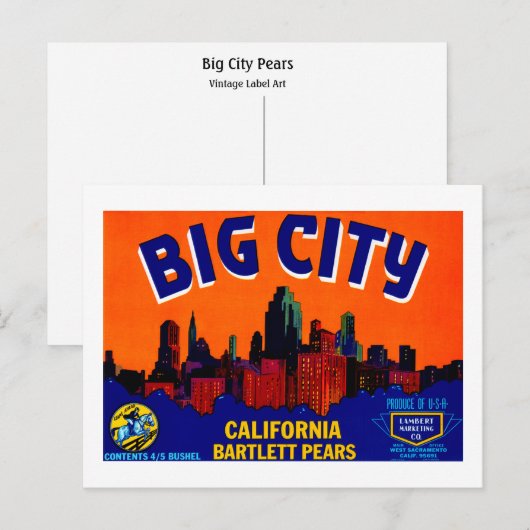 Big City Pears Briefkaart (Voorkant / Achterkant)