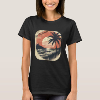 Big City Zomer Zonneschijn Strand Tropische Retro T-shirt