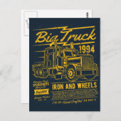 Big Classic USA Truck Iron and Wheels Briefkaart (Voorkant / Achterkant)