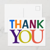 Big Colorful DANK U Briefkaart (Voorkant / Achterkant)
