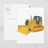 Big Construction Bulldozer op Tracks Briefkaart (Voorkant / Achterkant)