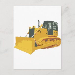 Big Construction Bulldozer op Tracks Briefkaart