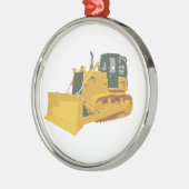 Big Construction Bulldozer op Tracks Metalen Ornament (Links)