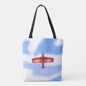 Big Cool Adventurous Flying Red Bi-Plane Tas (Achterkant)
