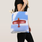 Big Cool Adventurous Flying Red Bi-Plane Tas (Dichtbij)