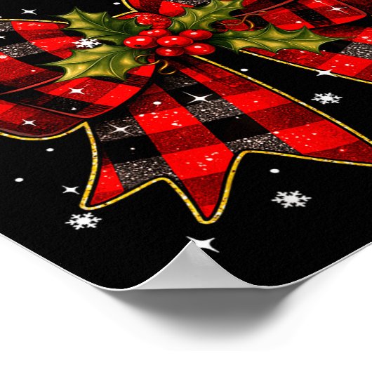 Big Coquette Plaid Reindeer Christmas Xmas Women G Poster (Hoek)