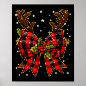 Big Coquette Plaid Reindeer Christmas Xmas Women G Poster (Voorkant)