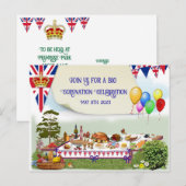 Big Coronation Celebration Lunch Uitnodiging Briefkaart (Voorkant / Achterkant)