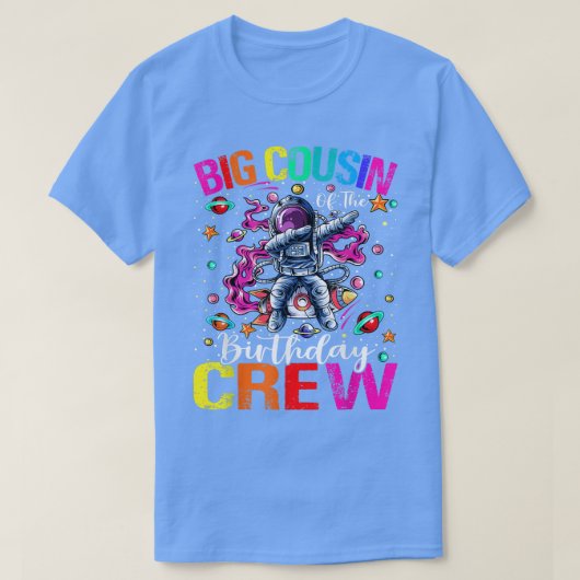 Big Cousin Birthday Crew Astronaut Space Planets T T-shirt (Design voorkant)