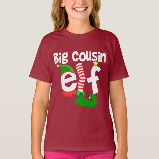 Big Cousin Elf Kerstmis T-shirt (Voorkant)