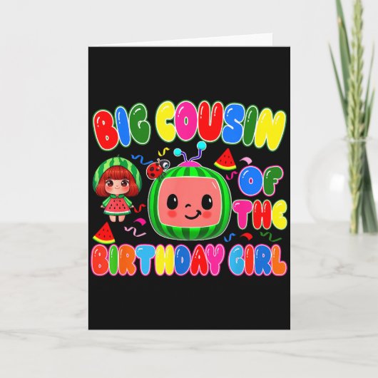Big Cousin Of The Birthday Girl Melon Family Match Kaart (Voorkant)