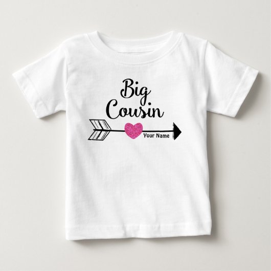 Big Cousin Pink Arrow Gepersonaliseerd Shirt (Voorkant)