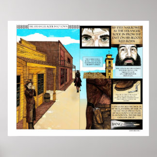 BIG Cowboy komiek oude westerne stijl Poster