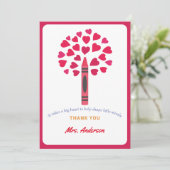 Big crayon boom/leraar waardering bedankkaart (Staand voorkant)