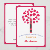 Big crayon boom/leraar waardering bedankkaart (Voorkant / Achterkant)