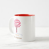 Big crayon boom/leraar waardering tweekleurige koffiemok (Voorkant links)