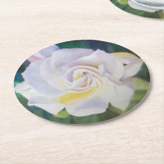 Big Creamy White Gardenia Ronde Kartonnen Onderzetter (Gebogen)