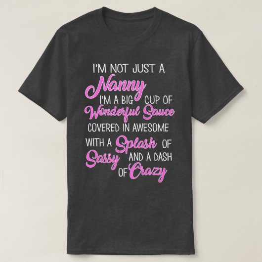 Big Cup Wonderful Nanny Grandmoeder T-shirt (Design voorkant)