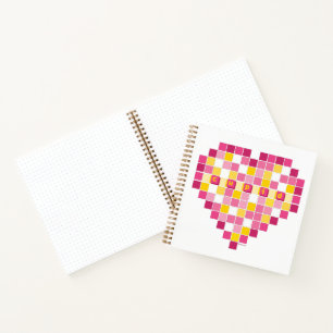Big Cupid Pixel Heart Notitieboek