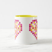 Big Cupid Pixel Heart Tweekleurige Koffiemok (Center)