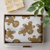 Big Cute Gingerbread Man Pattern on White Tissuepapier (Geschenk)