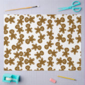 Big Cute Gingerbread Man Pattern on White Tissuepapier (Craft)