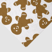 Big Cute Gingerbread Man Pattern on White Tissuepapier (Detail)