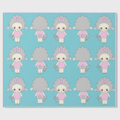 Big Cute Sheep Doll Cadeaupapier (Vlak)