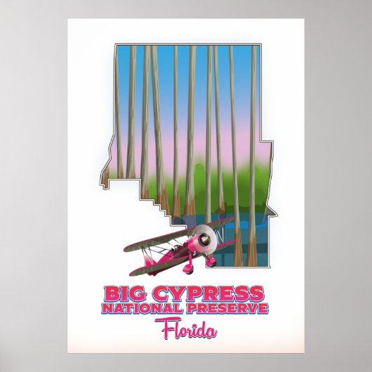 Big cypress nationale conservatoire kaart Florida Poster (Voorkant)