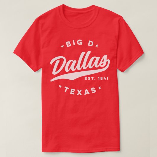 Big D Dallas Texas White T-shirt (Design voorkant)