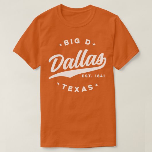 Big D Dallas Texas White T-shirt (Design voorkant)