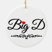 Big D met Red Heart Keramisch Ornament (Achterkant)