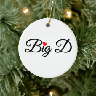 Big D met Red Heart Keramisch Ornament