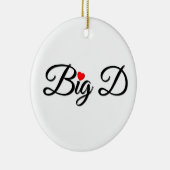 Big D met Red Heart Keramisch Ornament (Rechts)