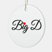 Big D met Red Heart Keramisch Ornament (Links)