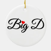 Big D met Red Heart Keramisch Ornament (Achterkant)