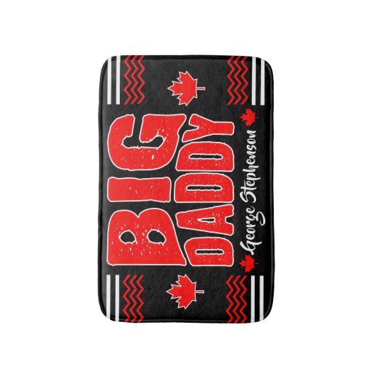 Big Dad Canadian Maple (Jouw naam) op Black Badmat (Voorkant Verticaal)