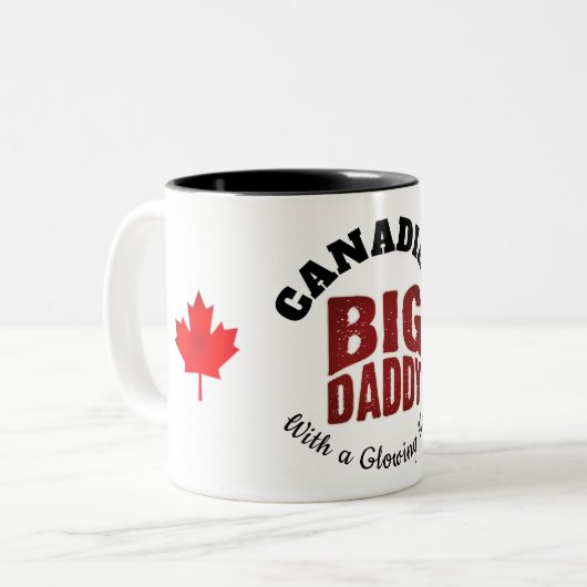 BIG DADDY - Canadees met een gloeiend hart Tweekleurige Koffiemok (Voorkant links)