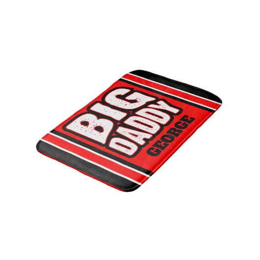 Big Daddy (Je naam) Rood Wit Achterkant Badmat (Gekanteld)