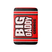 Big Daddy (Je naam) Rood Wit Achterkant Badmat (Voorkant Verticaal)