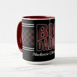 Big Daddy met bruine ruitjes en naam op zwart Mok